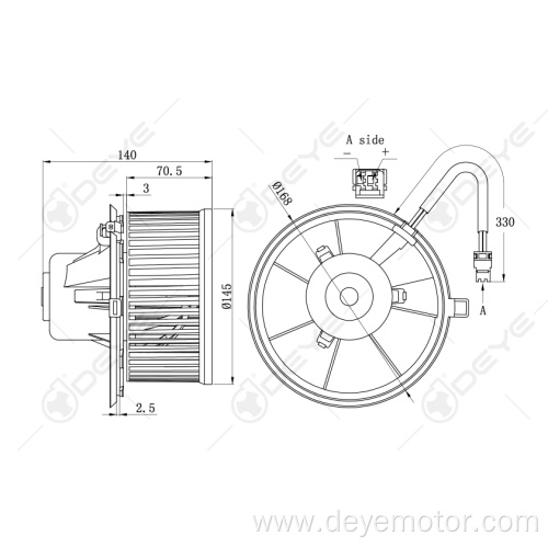 Hot selling auto air conditioner blower motor